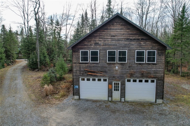 view of garage