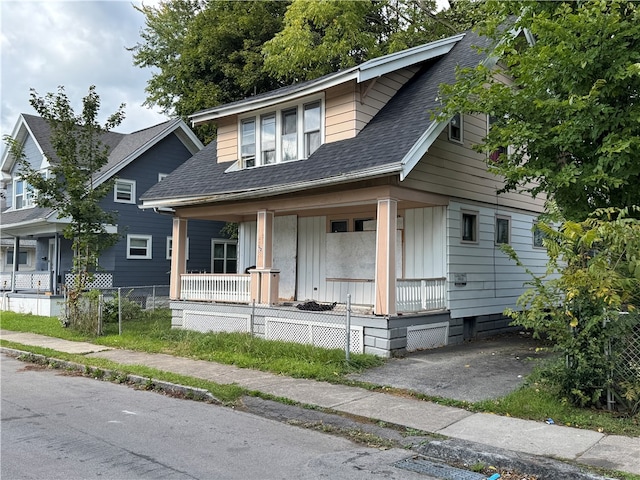 bungalow-style home with covered porch