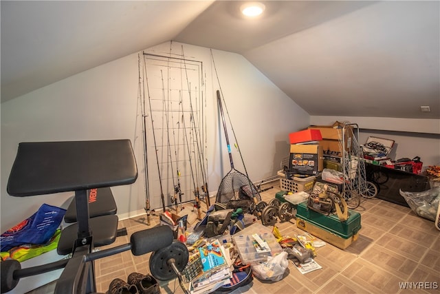 additional living space featuring vaulted ceiling