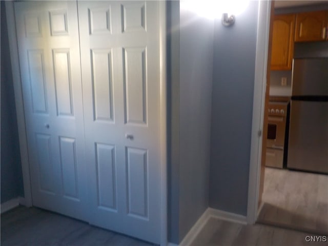 interior space with stainless steel refrigerator