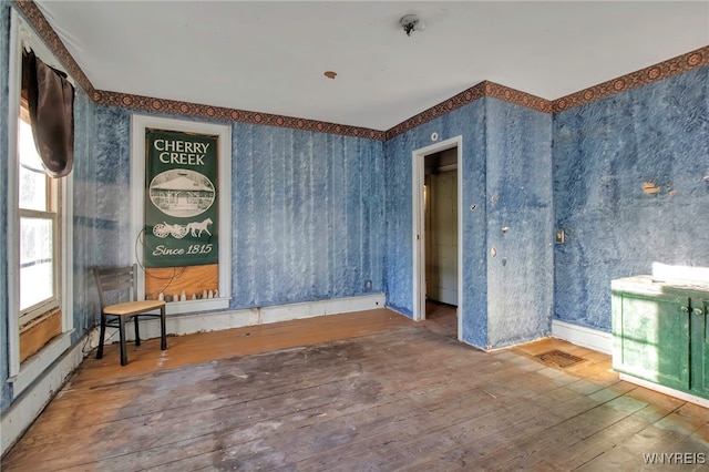 empty room featuring wood-type flooring