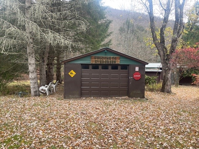 view of garage