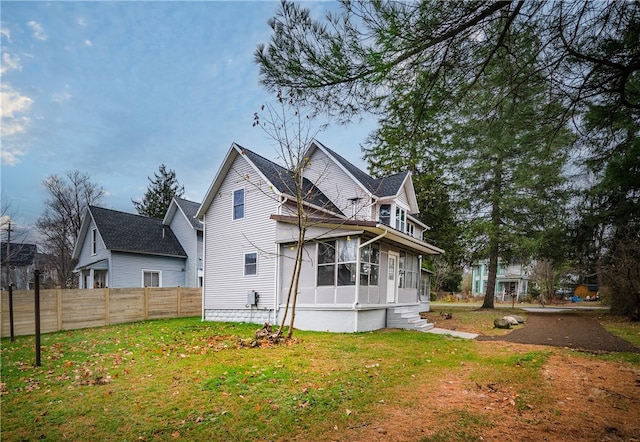 exterior space with a yard