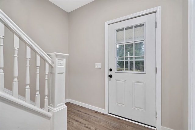 foyer featuring light wood-type flooring