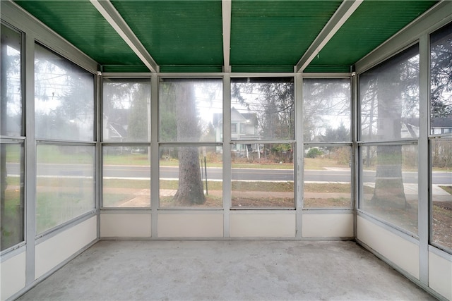 view of unfurnished sunroom