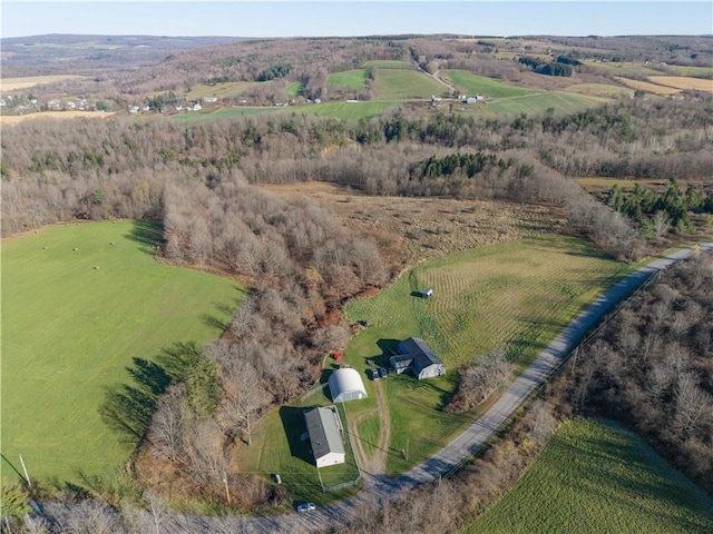 aerial view featuring a rural view