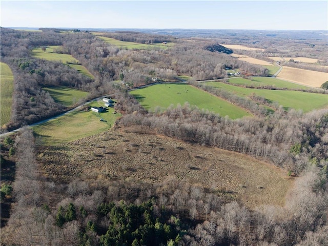 bird's eye view featuring a rural view