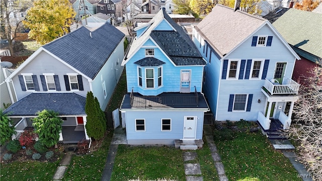 aerial view featuring a residential view