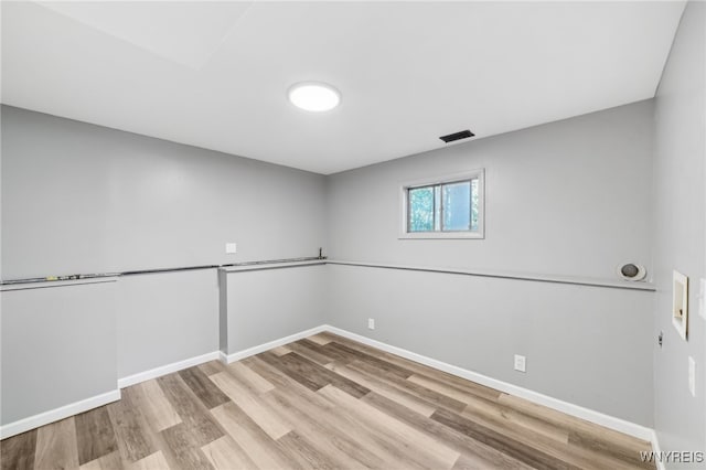 empty room featuring light wood-type flooring