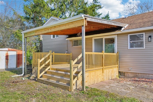 exterior space with a storage unit