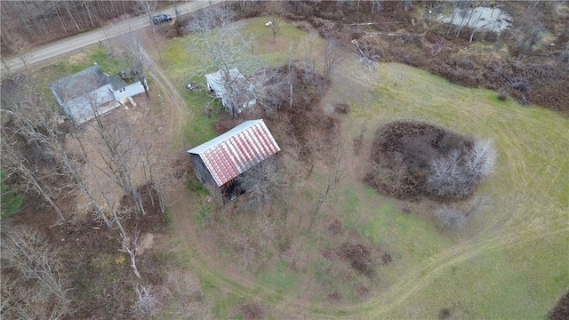 aerial view with a rural view
