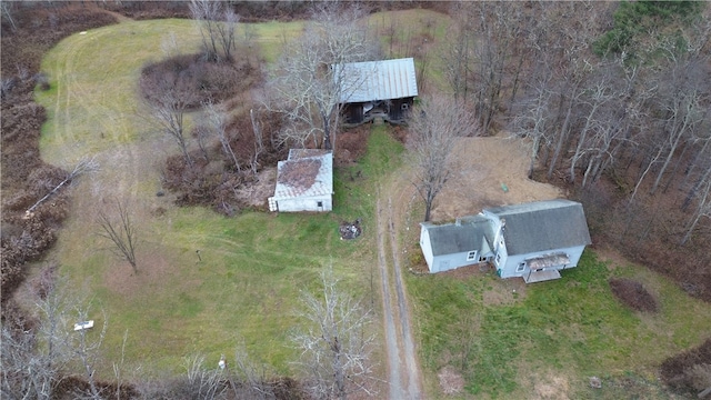 aerial view featuring a rural view
