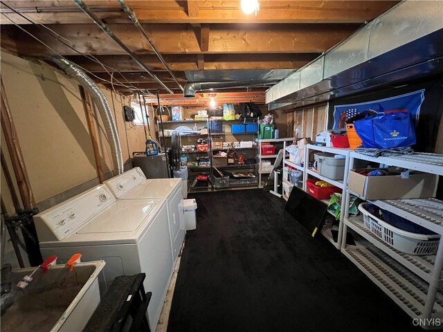 interior space featuring washing machine and dryer