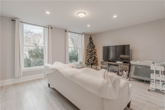 bedroom featuring light hardwood / wood-style floors