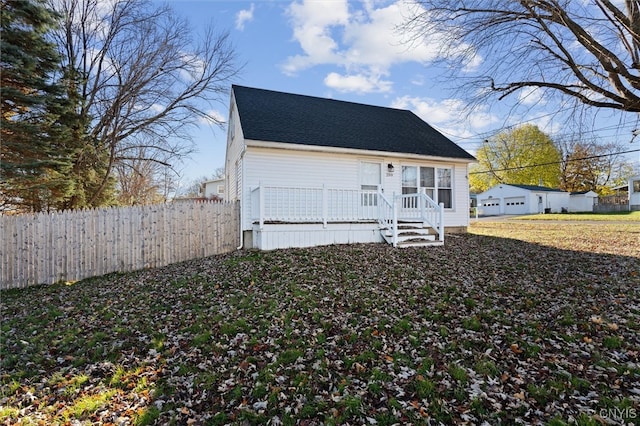 exterior space featuring a wooden deck