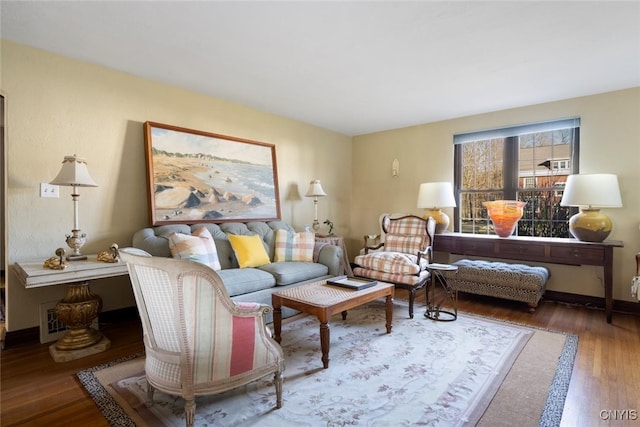 living room featuring hardwood / wood-style floors