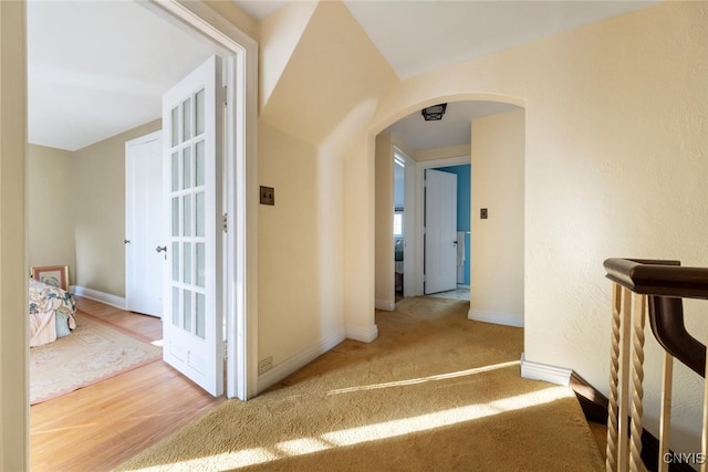 hall featuring light hardwood / wood-style floors