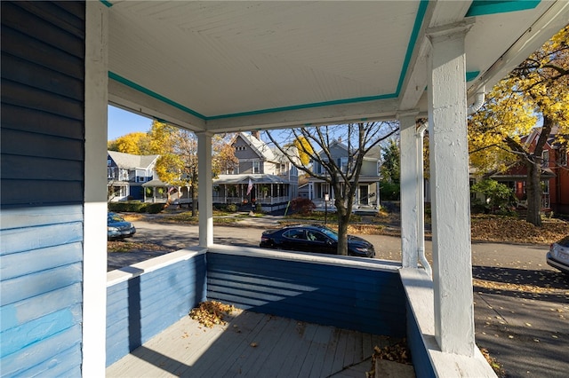 deck featuring covered porch