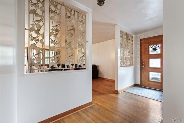 entryway featuring hardwood / wood-style floors