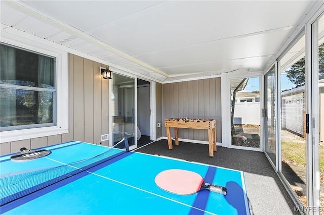 view of unfurnished sunroom