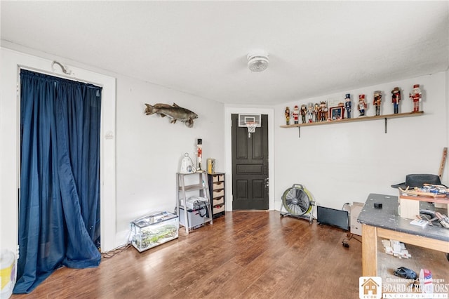 home office featuring wood finished floors