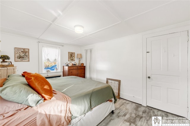 bedroom featuring baseboards and light wood-type flooring