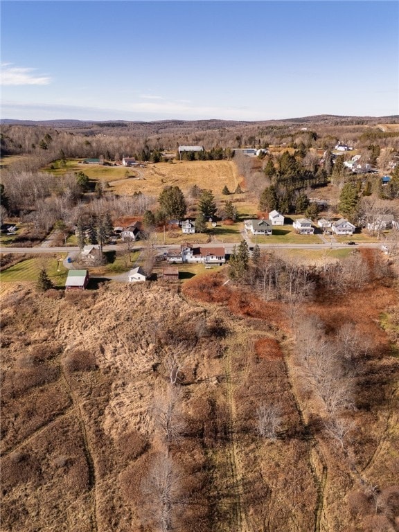 bird's eye view with a rural view