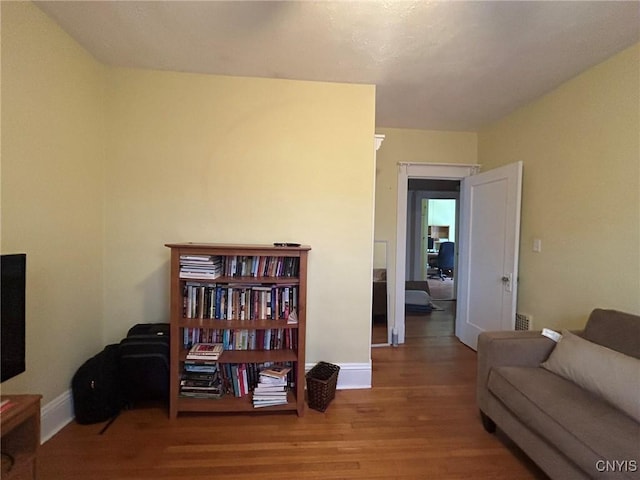 living area featuring wood-type flooring