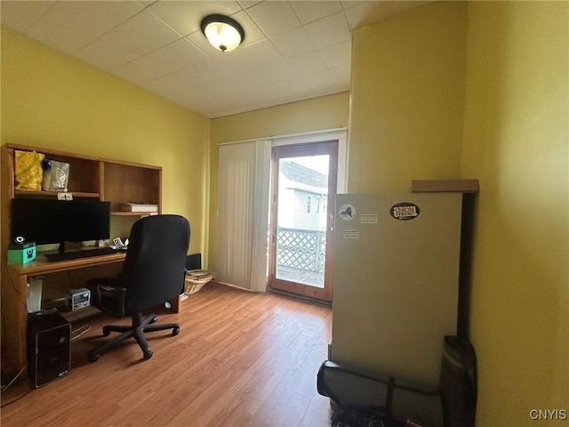 office space featuring light hardwood / wood-style floors