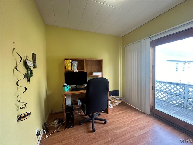 office space featuring light hardwood / wood-style flooring