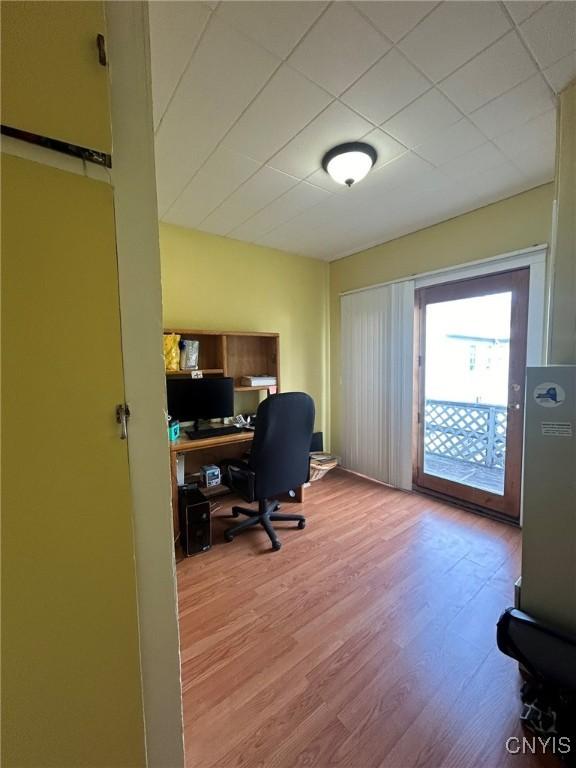 home office featuring light wood-type flooring