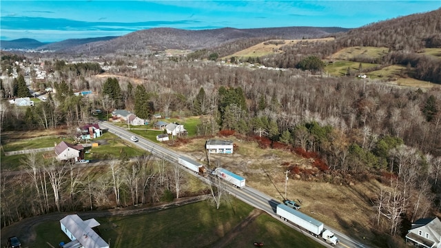 drone / aerial view with a mountain view