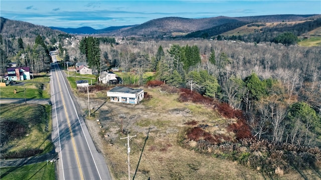 bird's eye view featuring a mountain view