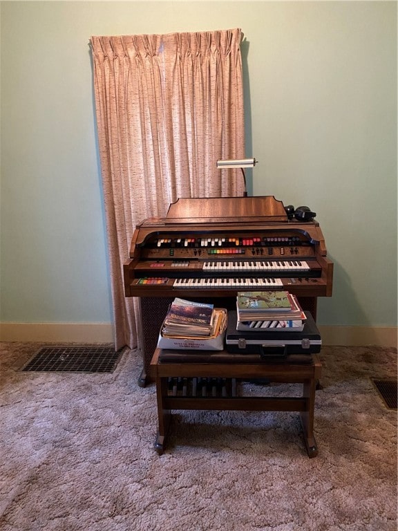 miscellaneous room featuring carpet