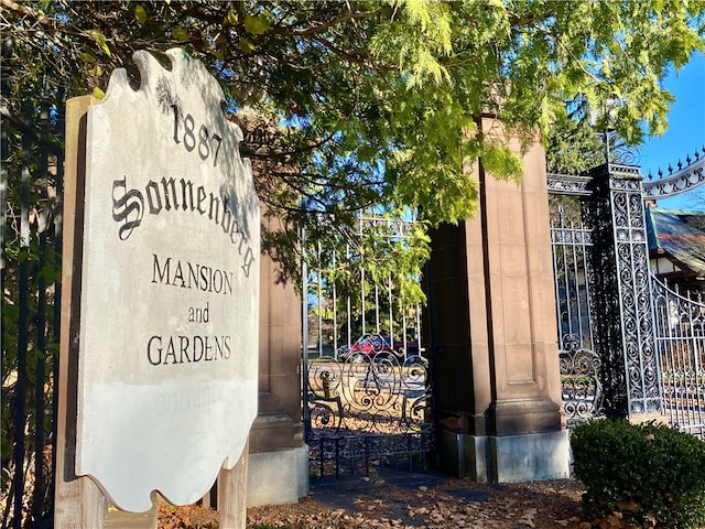 view of community sign