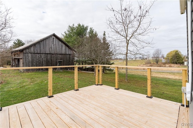 deck featuring a yard