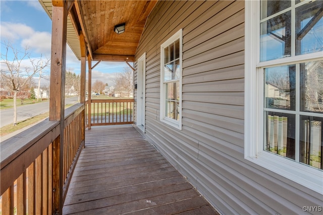 wooden deck with a porch