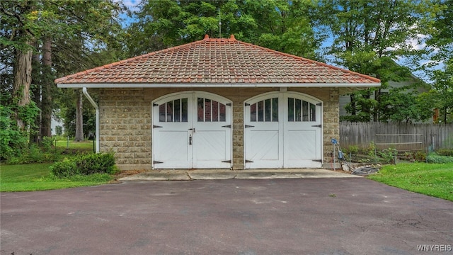 view of garage