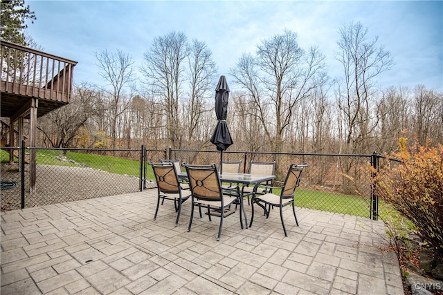 view of patio featuring a deck