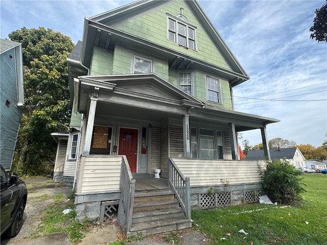 view of front of home with covered porch