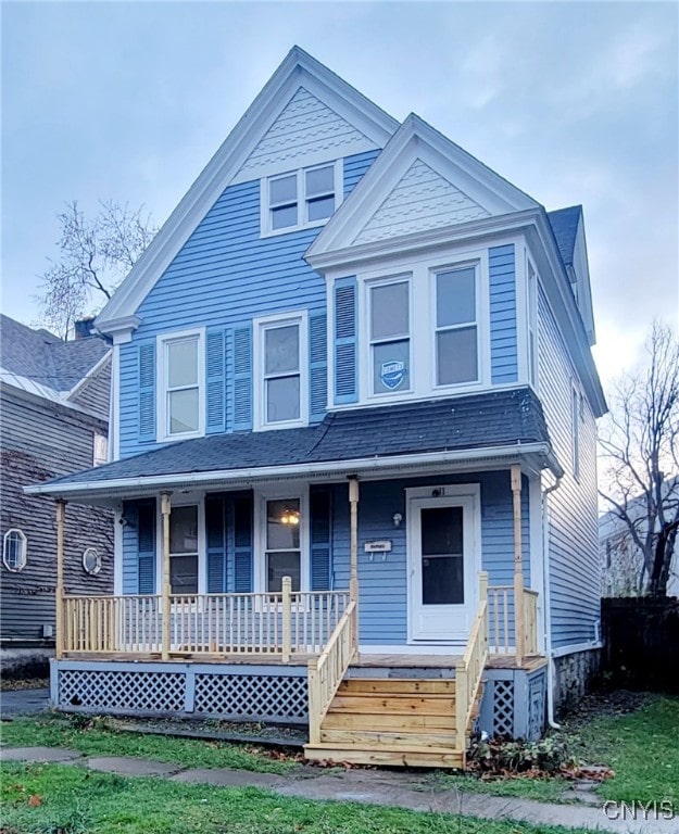 view of front of home with covered porch