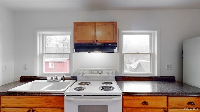 kitchen featuring electric stove and sink