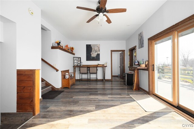 interior space featuring dark hardwood / wood-style floors