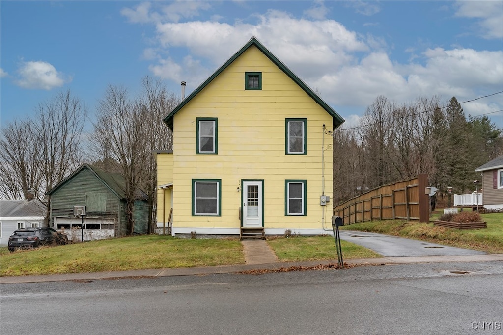 view of front property with a front yard