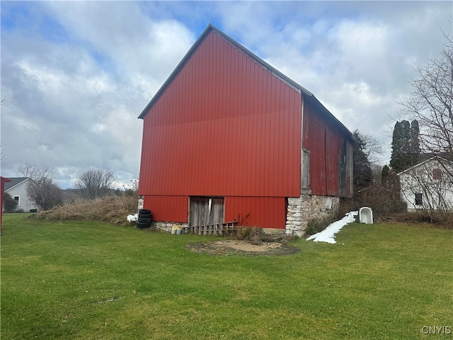 view of home's exterior featuring a lawn