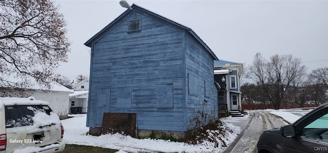 view of snowy exterior