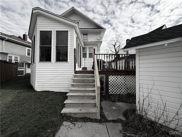 exterior space featuring a deck