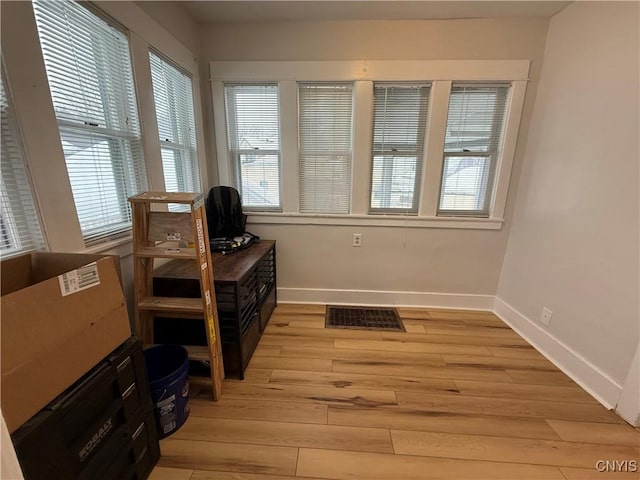 interior space featuring light wood-type flooring