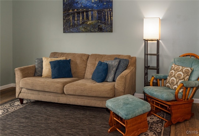 living room with wood-type flooring