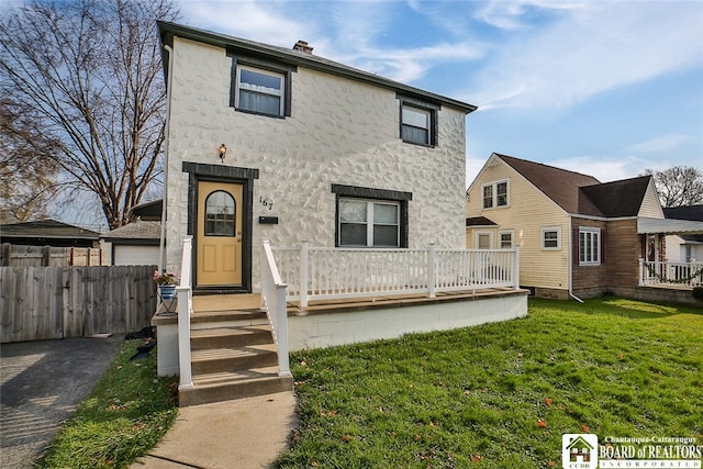 view of property with a front yard